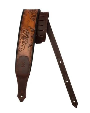 Minotaur Guitar Straps|Our Products|NEW ORLEANS SKULL Brown