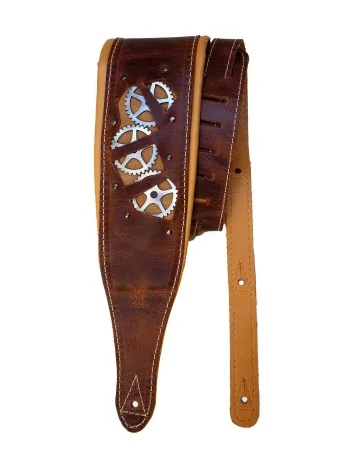 Minotaur Guitar Straps|Our Products|STEAM PUNK Wide Bass Brown