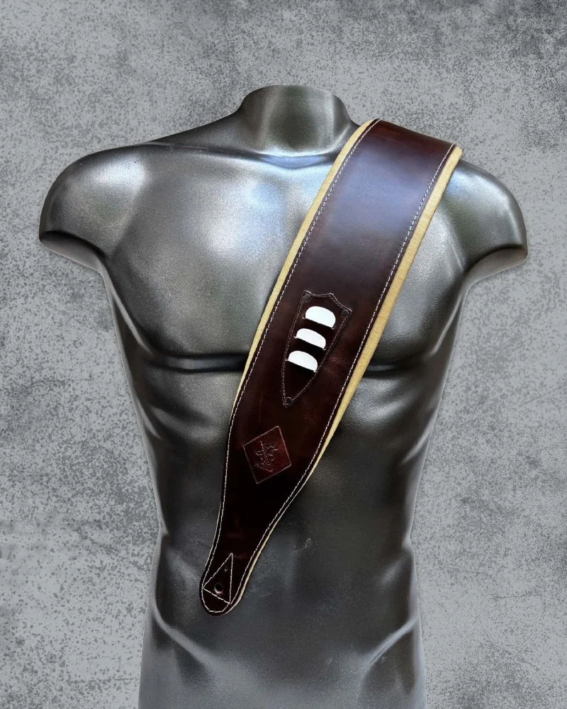 Minotaur Guitar Straps|Our Products|DELUXE PICKHOLDER Wide Bass Brown