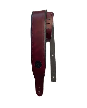 Vintage look bordeaux padded bass guitar strap