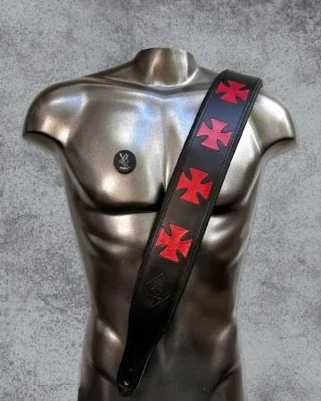Minotaur Guitar Straps|Our Products|RED CROSSES Black