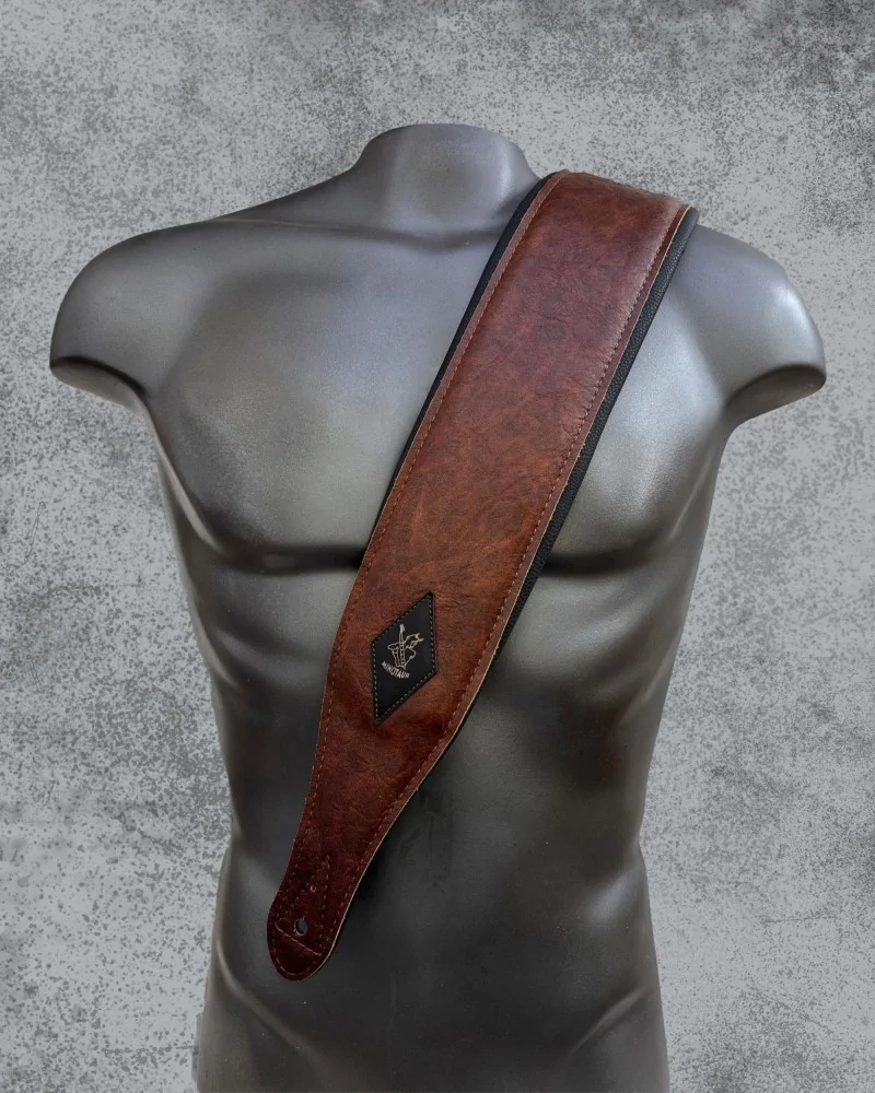VEGAN Deluxe Black Bass Strap - Sustainable bass strap - Handmade