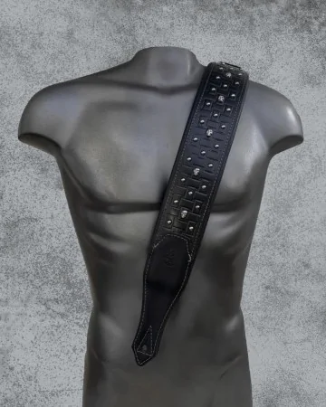 Minotaur Guitar Straps|Our Products|CHESSBOARD SKULL Black