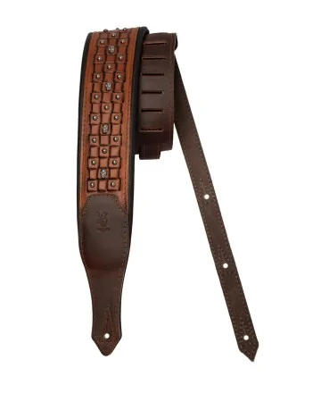 Minotaur Guitar Straps|Our Products|CHESSBOARD SKULL Brown