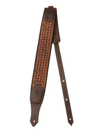 Minotaur Guitar Straps|Our Products|CHESSBOARD SKULL Brown
