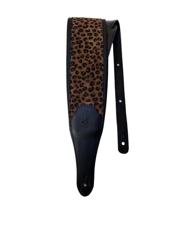 Leopard leather Bass Guitar Strap | Padded Guitar Strap