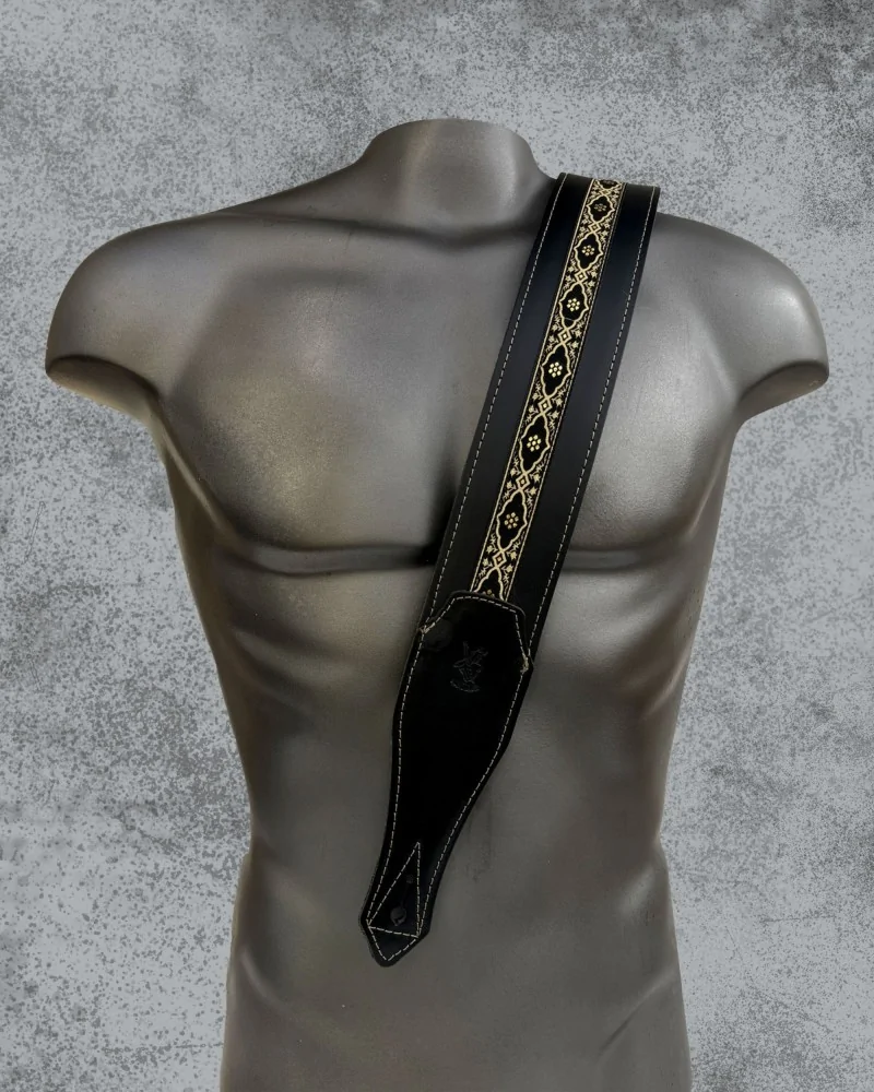Minotaur Guitar Straps|Our Products|GOLDEN PATTERN Black