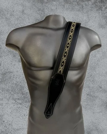 Minotaur Guitar Straps|Our Products|GOLDEN PATTERN Black