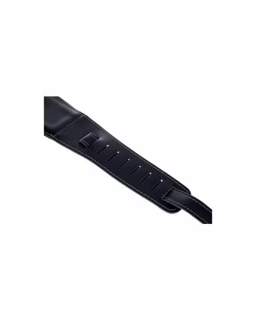 Wide Bass Leather Padded Black