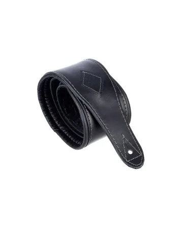 Wide Bass Leather Padded Black