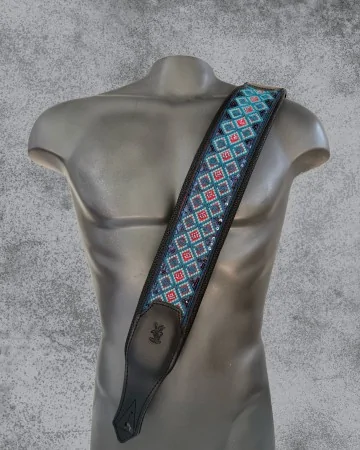 Minotaur Guitar Straps|Our Products|VINTAGE PATTERN Guitar & Bass Blue Black