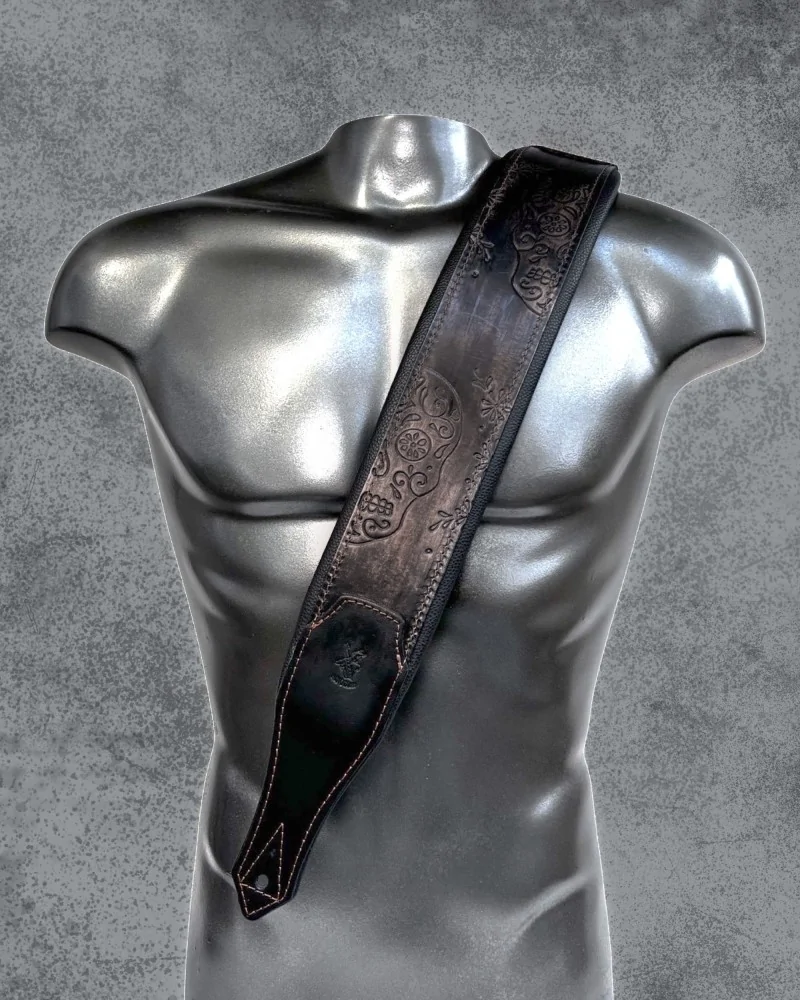 Minotaur Guitar Straps|Our Products|NEW ORLEANS SKULL Dark Grey / Black
