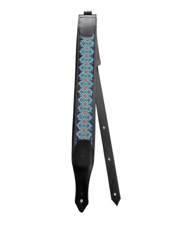 Minotaur Guitar Straps|Our Products|VINTAGE PATTERN Guitar & Bass Blue Black