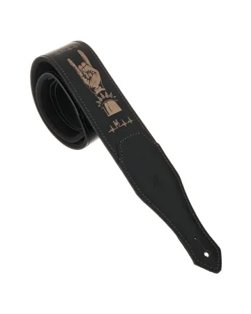 Minotaur Guitar Straps|Our Products|METAL HORNS Guitar & Bass Black X Gold