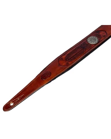 Minotaur Guitar Straps|Our Products|TRIBAL ENGRAVINGS II Guitar & Bass Brown