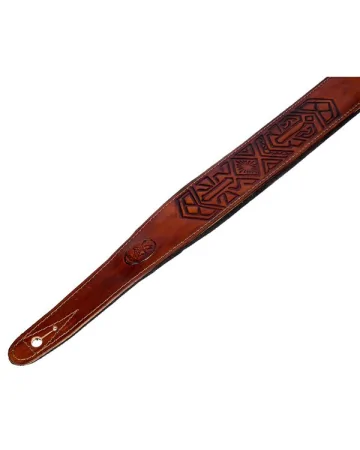 Minotaur Guitar Straps|Our Products|TRIBAL ENGRAVINGS III Guitar & Bass Brown