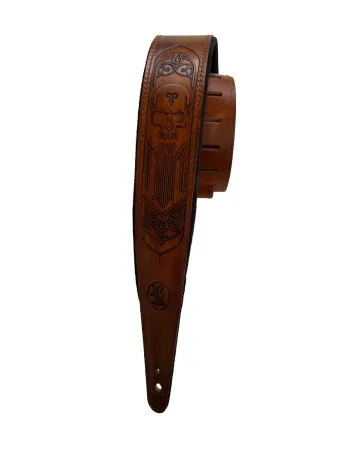 Minotaur Guitar Straps|Our Products|TRIBAL ENGRAVINGS I Guitar & Bass Light Brown