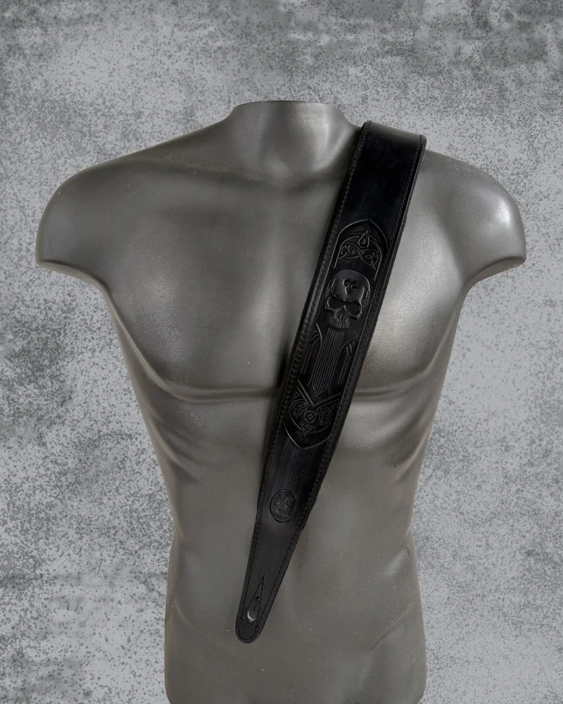 Minotaur Guitar Straps|Our Products|TRIBAL ENGRAVINGS I Guitar & Bass Black