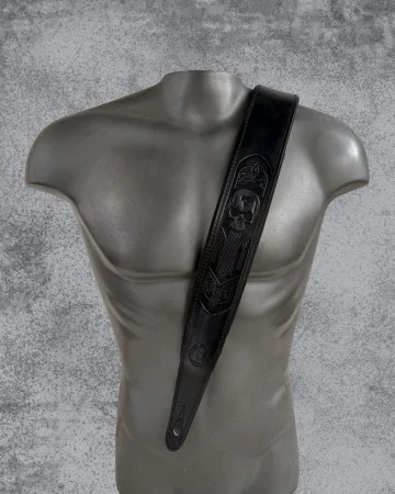 Minotaur Guitar Straps|Our Products|TRIBAL ENGRAVINGS I Guitar & Bass Black