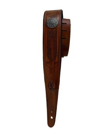 Minotaur Guitar Straps|Our Products|TRIBAL ENGRAVINGS II Guitar & Bass Brown