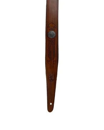 Minotaur Guitar Straps|Our Products|TRIBAL ENGRAVINGS II Guitar & Bass Brown