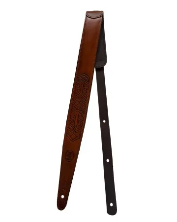 Minotaur Guitar Straps|Our Products|TRIBAL ENGRAVINGS III Guitar & Bass Brown