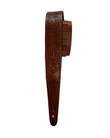 Minotaur Guitar Straps|Our Products|TRIBAL ENGRAVINGS III Guitar & Bass Brown