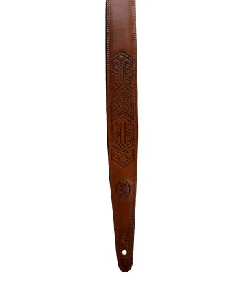 Minotaur Guitar Straps|Our Products|TRIBAL ENGRAVINGS III Guitar & Bass Brown