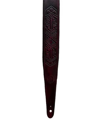 Minotaur Guitar Straps|Our Products|TRIBAL ENGRAVINGS III Guitar & Bass Bordeaux