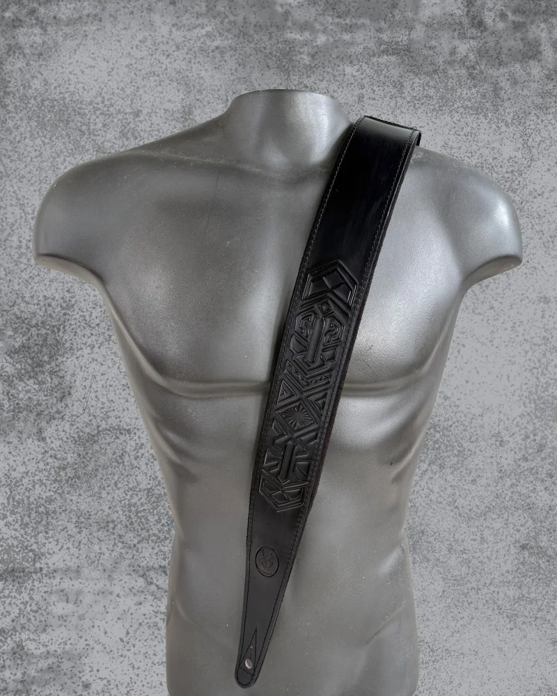 Minotaur Guitar Straps|Our Products|TRIBAL ENGRAVINGS III Guitar & Bass Black