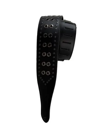 Minotaur Guitar Straps|Guitar & Bass Leather Straps|STUDS AND RIVETS TN-B7 Wide Black