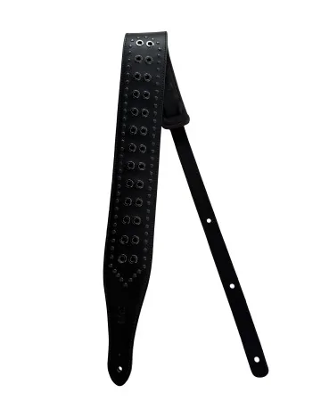 Minotaur Guitar Straps|Guitar & Bass Leather Straps|STUDS AND RIVETS TN-B7 Wide Black