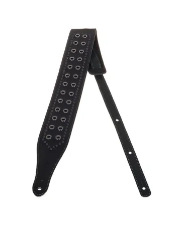 Minotaur Guitar Straps|Guitar & Bass Leather Straps|STUDS AND RIVETS TN-B7 Wide Black