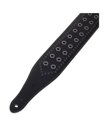 Minotaur Guitar Straps|Guitar & Bass Leather Straps|STUDS AND RIVETS TN-B7 Wide Black