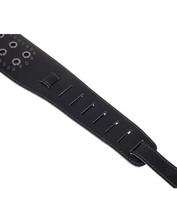 Minotaur Guitar Straps|Guitar & Bass Leather Straps|STUDS AND RIVETS TN-B7 Wide Black