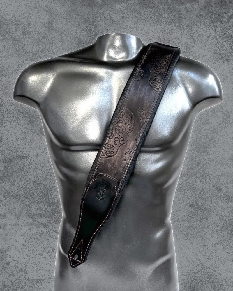 Minotaur Guitar Straps|Our Products|NEW ORLEANS SKULL Dark Gray