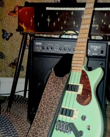 Leopard leather Bass Guitar Strap | Padded Guitar Strap