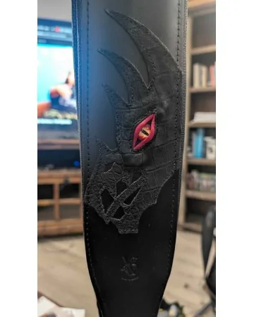 DRAGON EYE Leather wide bass strap | Handcrafted wide guitar strap